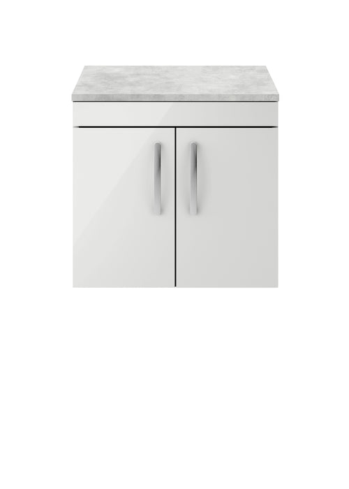 600mm Wall Hung Cabinet With Grey Worktop