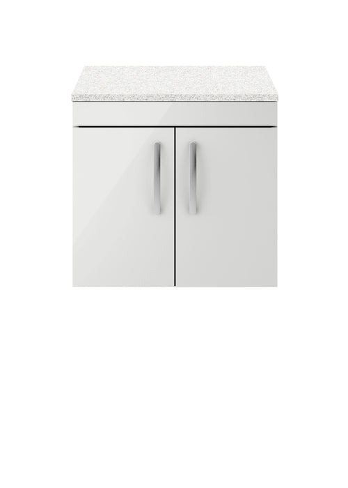 600mm Wall Hung Cabinet With Sparkling White Worktop