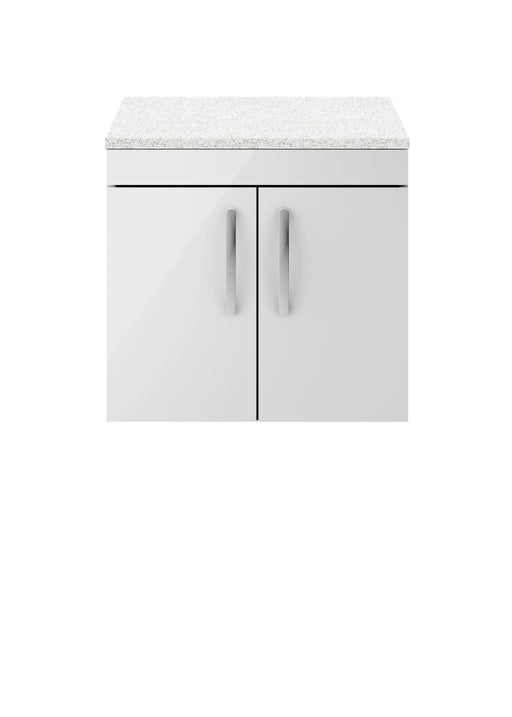 600mm Wall Hung Cabinet With Sparkling White Worktop