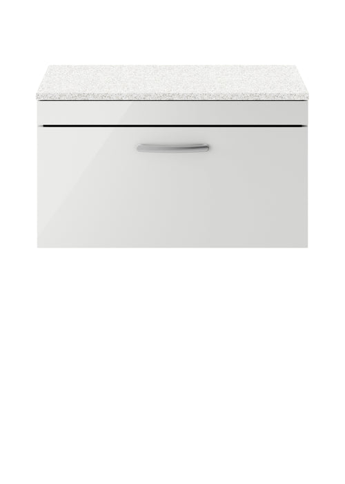 800mm Wall Hung Cabinet With Sparkling White Worktop