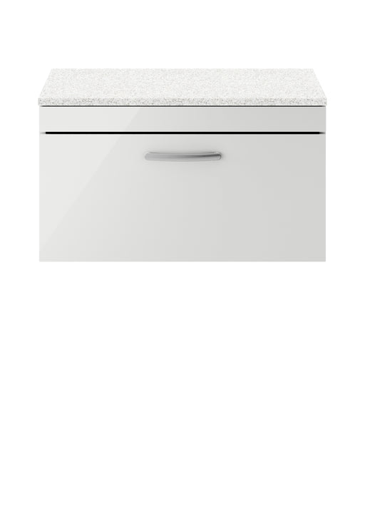 800mm Wall Hung Cabinet With Sparkling White Worktop