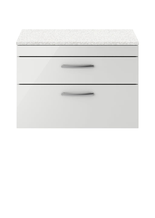 800mm Wall Hung Cabinet With Sparkling White Worktop