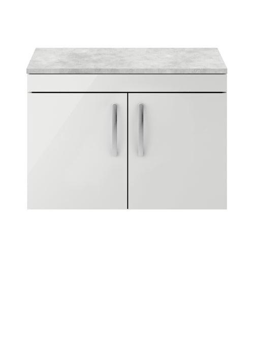 800mm Wall Hung Cabinet With Grey Worktop