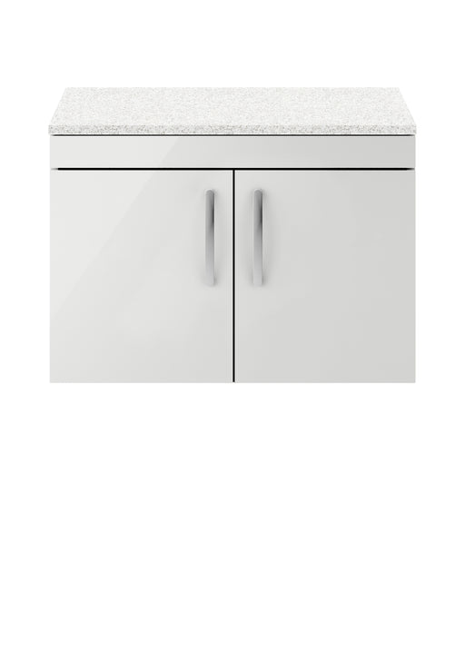 800mm Wall Hung Cabinet With Sparkling White Worktop