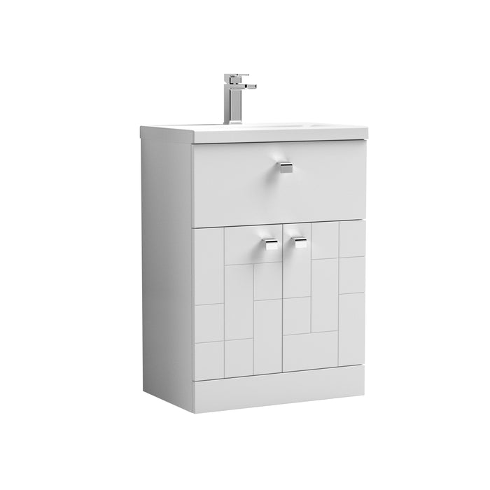 600mm Floor Standing 2-Door/Drawer Vanity Unit & Basin 1