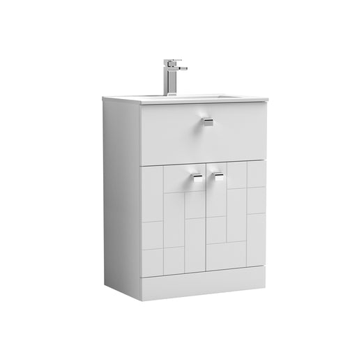 600mm Floor Standing 2-Door/Drawer Vanity Unit & Basin 2