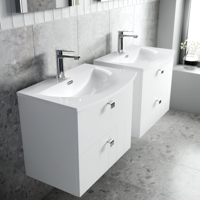 600mm Wall Hung 2-Drawer Vanity Unit & Basin 4