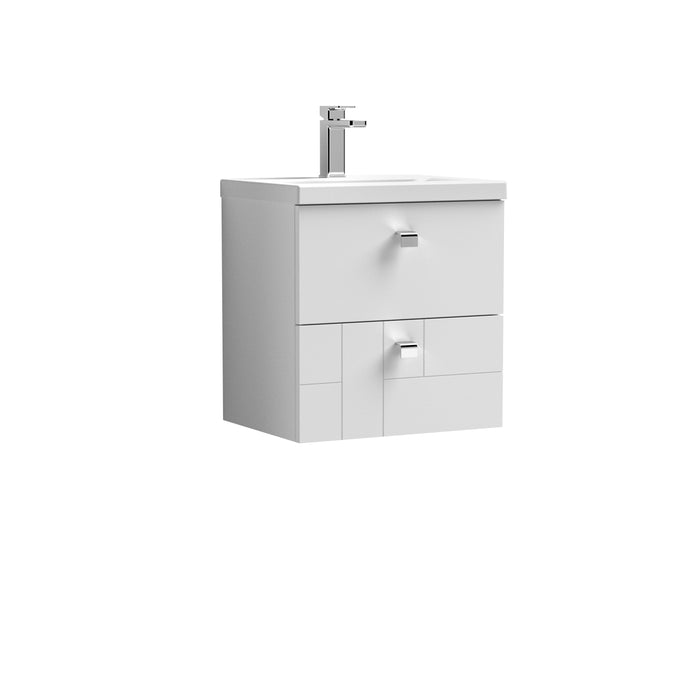 500mm Wall Hung 2-Drawer Vanity Unit & Basin 1