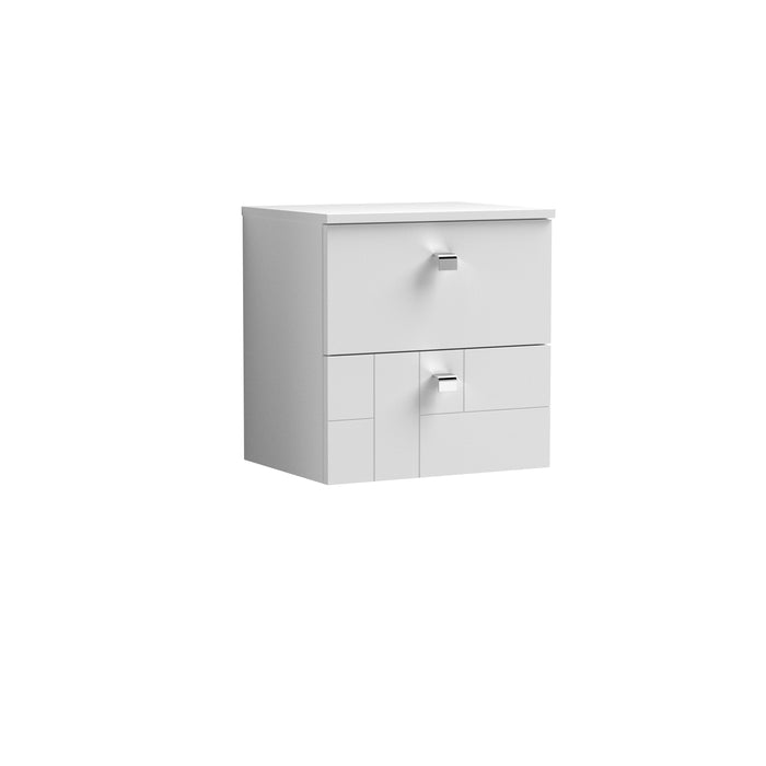 500mm Wall Hung 2-Drawer Vanity Unit & Worktop