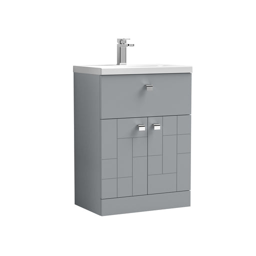 600mm Floor Standing 2-Door/Drawer Vanity Unit & Basin 1