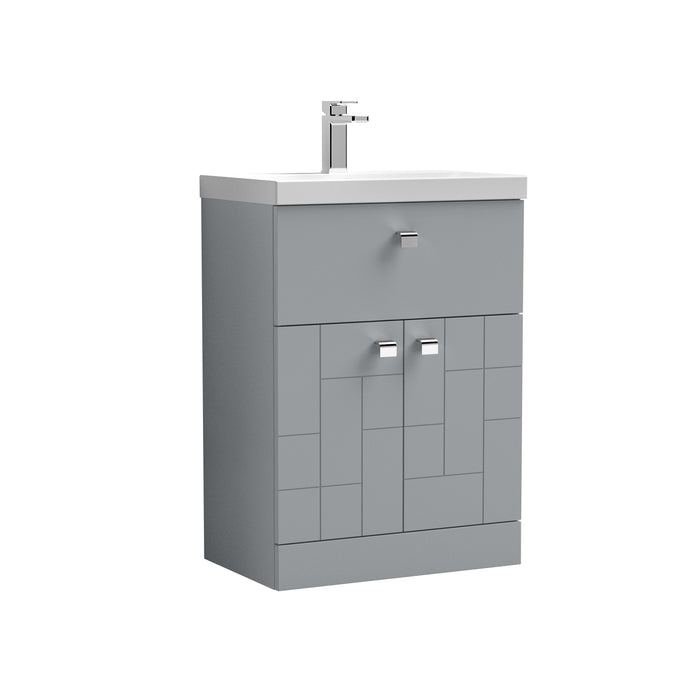 600mm Floor Standing 2-Door/Drawer Vanity Unit & Basin 3