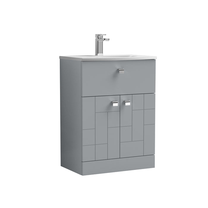 600mm Floor Standing 2-Door/Drawer Vanity Unit & Basin 4