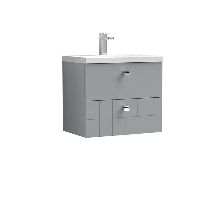 600mm Wall Hung 2-Drawer Vanity Unit & Basin 1