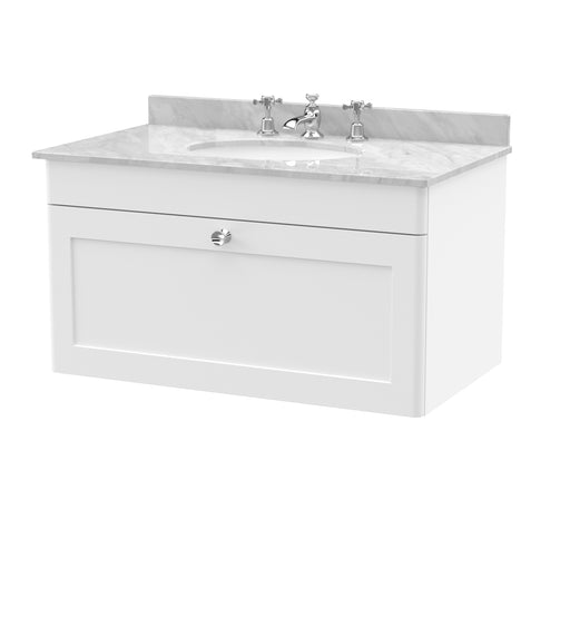 800mm Wall Hung 1 Drawer Vanity & Marble Top 3TH