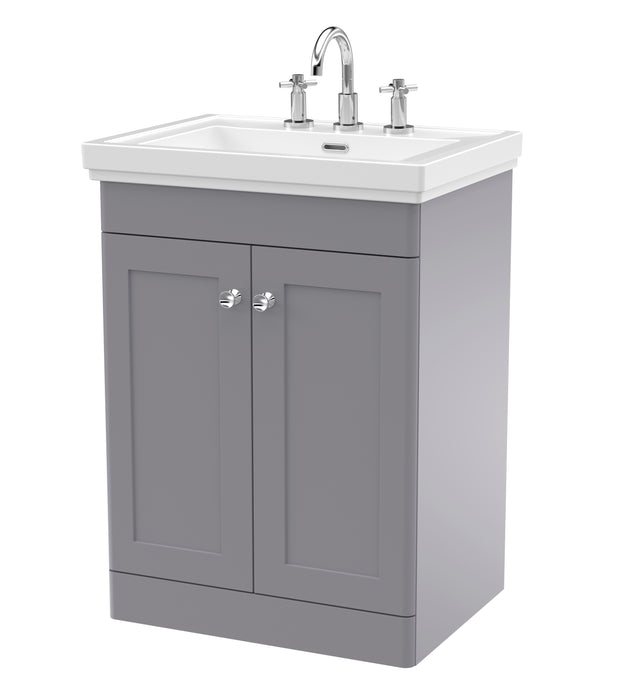 600mm Floor Standing 2-Door Vanity & Basin 3TH