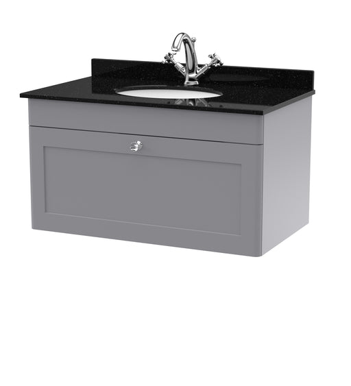 800mm Wall Hung 1 Drawer Vanity & Marble Top 1TH