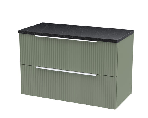 800mm Wall Hung 2 Drawer Vanity & Laminate Top Hudson Reed