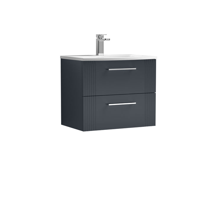 600mm Wall Hung 2 Drawer Vanity & Basin 4