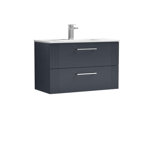 800mm Wall Hung 2 Drawer Vanity & Basin 2