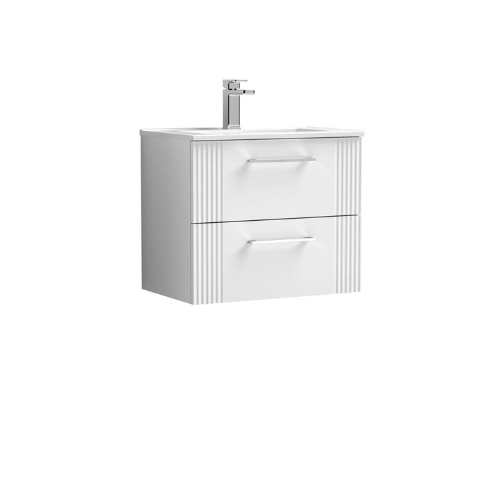 600mm Wall Hung 2 Drawer Vanity & Basin 2