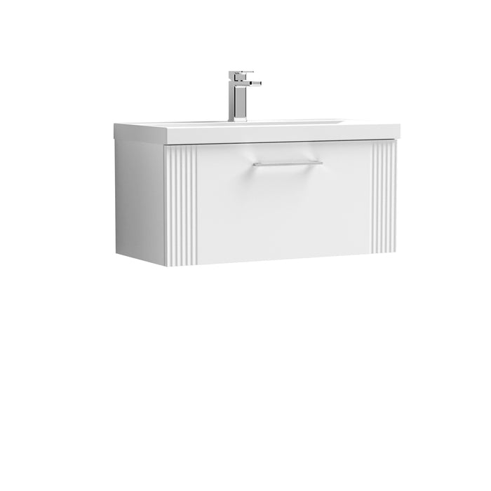 800mm Wall Hung Single Drawer Vanity & Basin 3