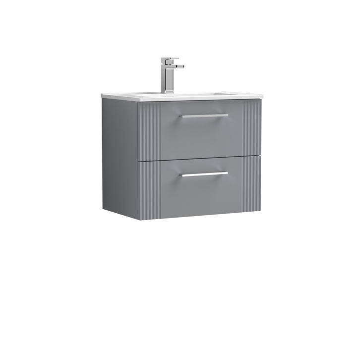 600mm Wall Hung 2 Drawer Vanity & Basin 2