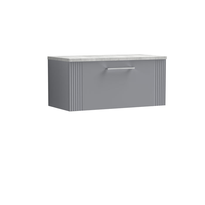 800mm Wall Hung Single Drawer Vanity & Laminate Top