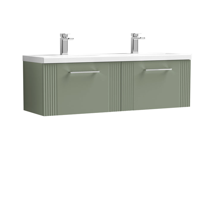 1200mm Wall Hung 2 Drawer Vanity & Double Basin