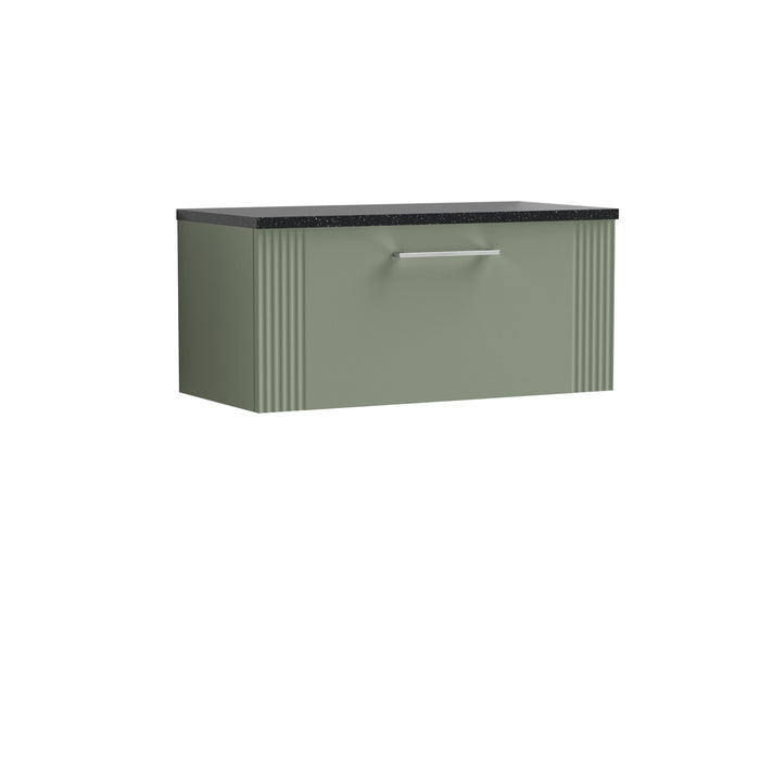 800mm Wall Hung Single Drawer Vanity & Laminate Top