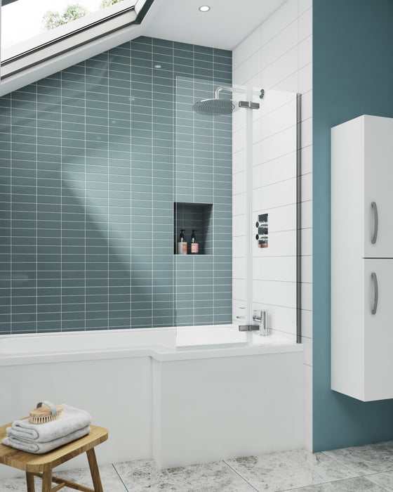 Square Hinged Bath Screen