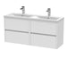 1200mm Wall Hung 4 Drawer Unit & Double Basin Hudson Reed