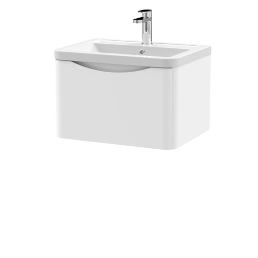 600mm Wall Hung 1 Drawer Vanity & Ceramic Basin