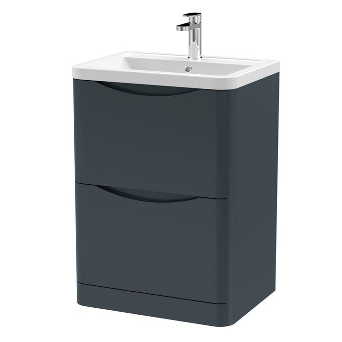 600mm Floor Standing 2 Drawer Vanity & Ceramic Basin