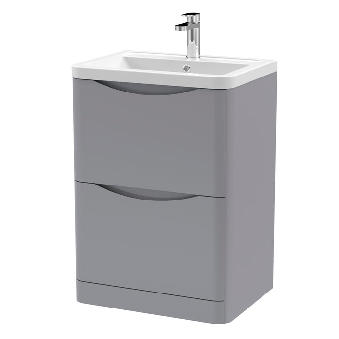 600mm Floor Standing 2 Drawer Vanity & Ceramic Basin