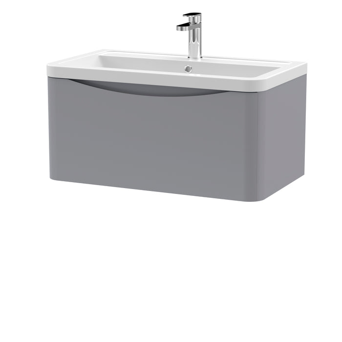 800mm Wall Hung 1 Drawer Vanity & Ceramic Basin