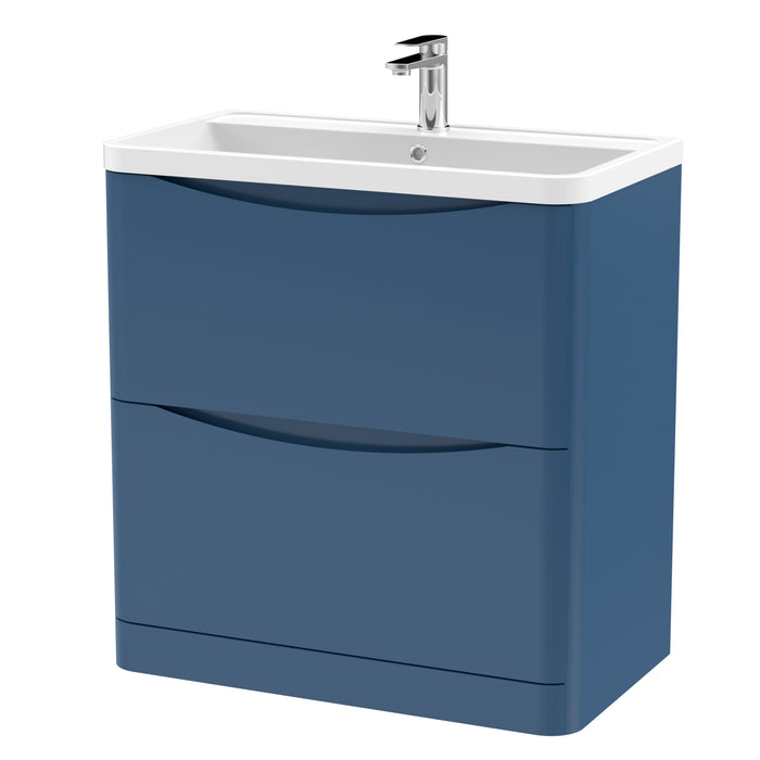 800mm Floor Standing 2 Drawer Vanity & Polymarble Basin