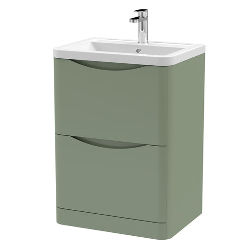 600mm Floor Standing 2 Drawer Vanity & Ceramic Basin