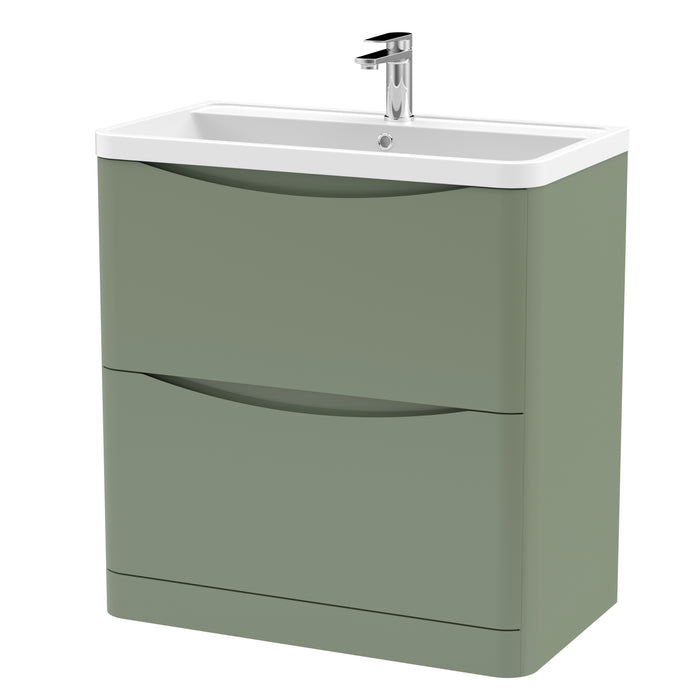 800mm Floor Standing 2 Drawer Vanity & Polymarble Basin