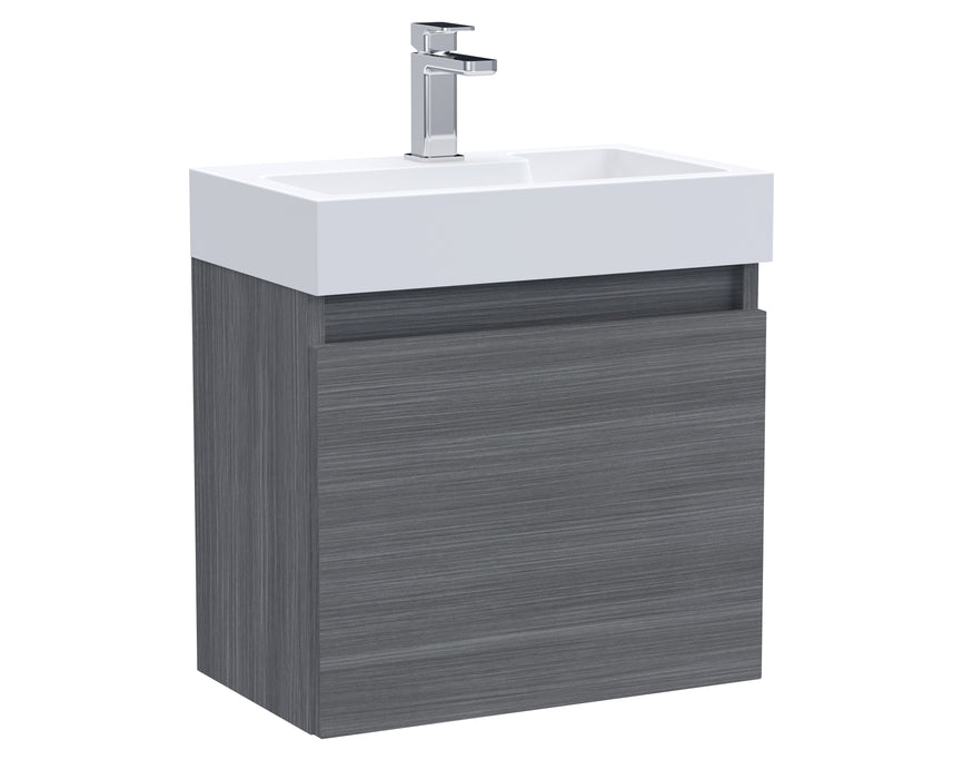 Slimline 500mm Single Door Wall Hung Vanity and Basin