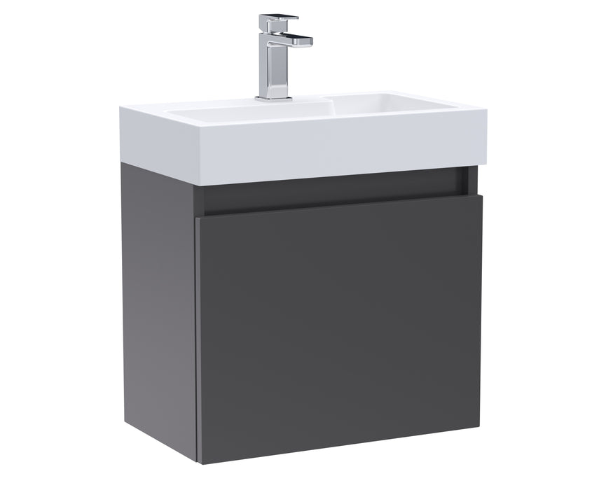 Slimline 500mm Single Door Wall Hung Vanity and Basin