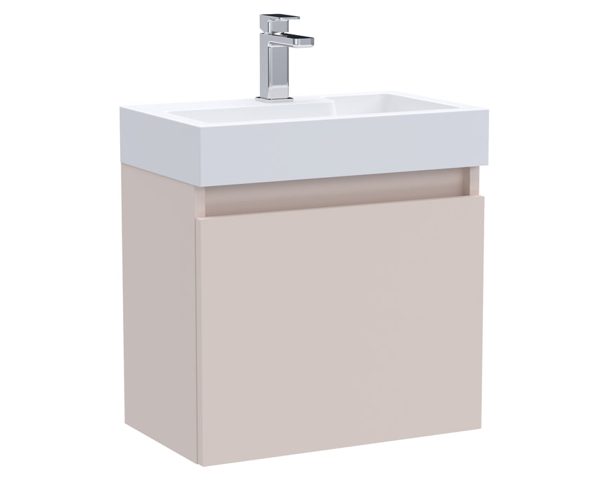 Slimline 500mm Single Door Wall Hung Vanity and Basin