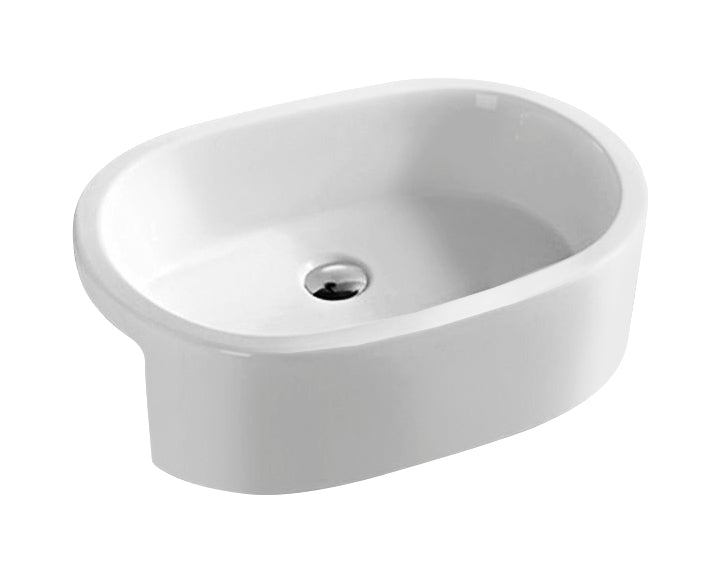 Semi-recessed basin