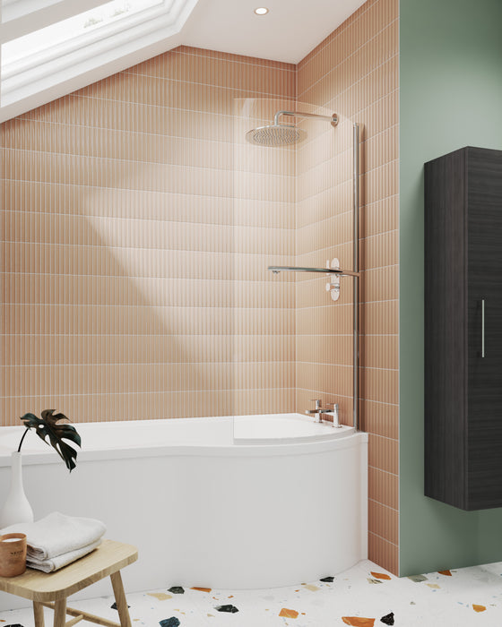 Curved P-Bath Screen with Rail