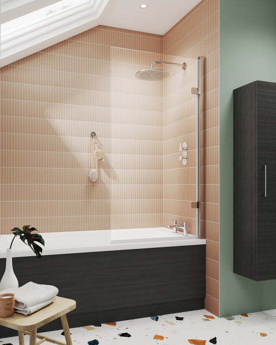 Square Hinged Bath Screen - 8mm