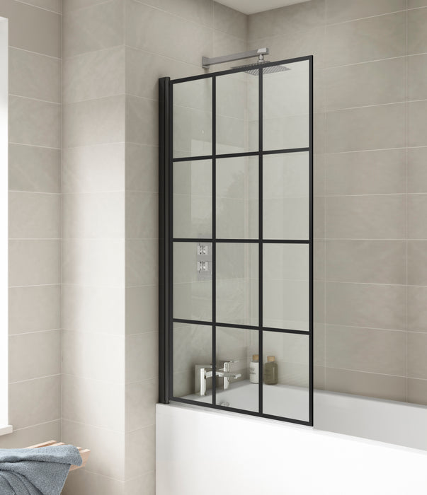 Square Black Framed Bath Screen