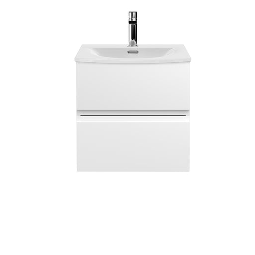 500mm Wall Hung 2 Drawer Vanity Unit & Basin 4 Hudson Reed