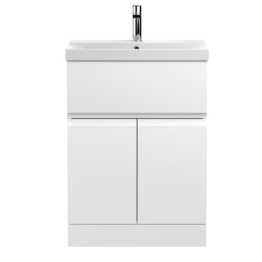 600mm Floor Standing 2-Door/Drawer Vanity Unit & Basin 3 Hudson Reed