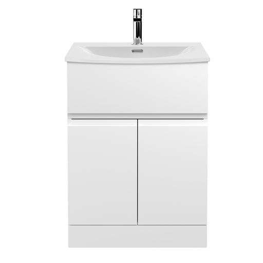 600mm Floor Standing 2 Door/Drawer Vanity Unit & Basin 4 Hudson Reed