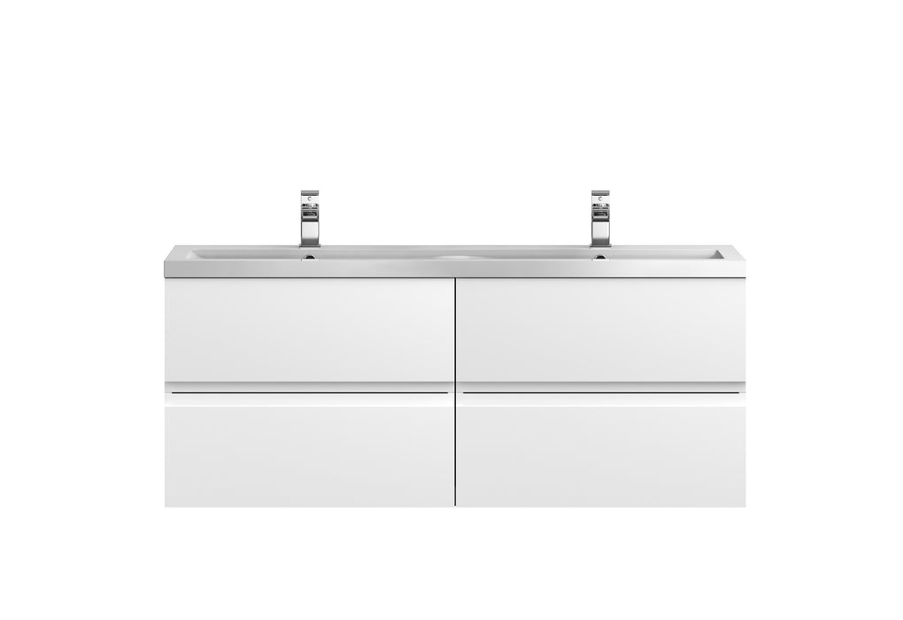 1200 Wall Hung 4 Drawer Vanity & Double Basin Hudson Reed