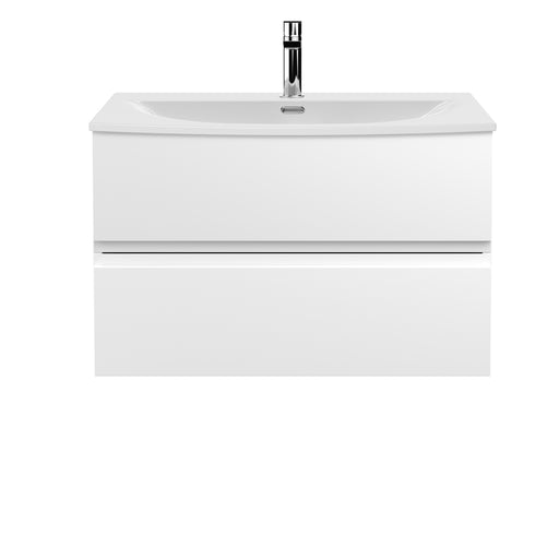 800mm Wall Hung 2 Drawer Vanity Unit & Basin 4 Hudson Reed